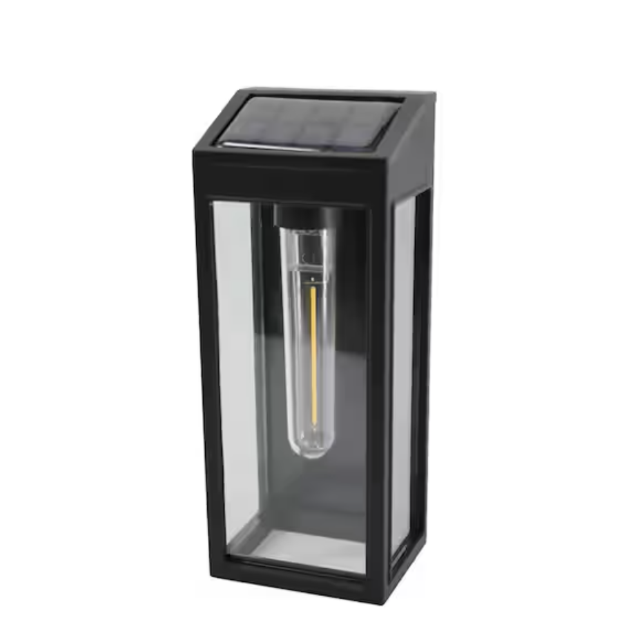 10 Lumen Black LED Weather Resistant Outdoor Solar Wall Light 