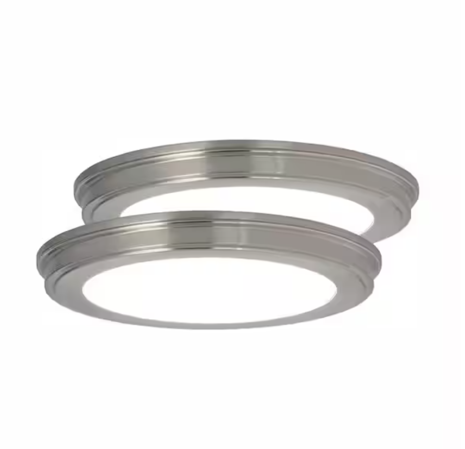 13 in. Brushed Nickel Selectable CCT Color Changing LED Round Ce