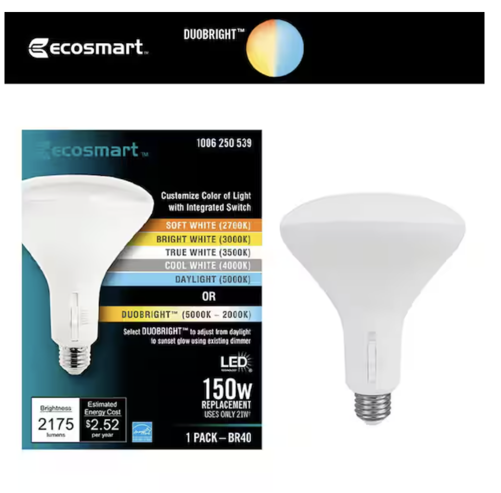 150-Watt Equivalent BR40 CEC Dimmable LED Flood Light Bulb with 
