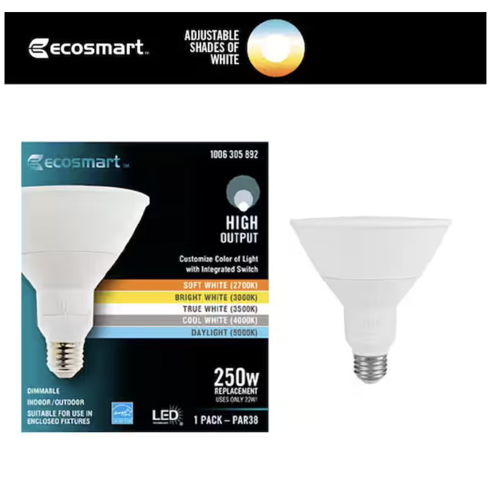 250-Watt Equivalent PAR38 Dimmable CEC LED Spot Light Bulb with 