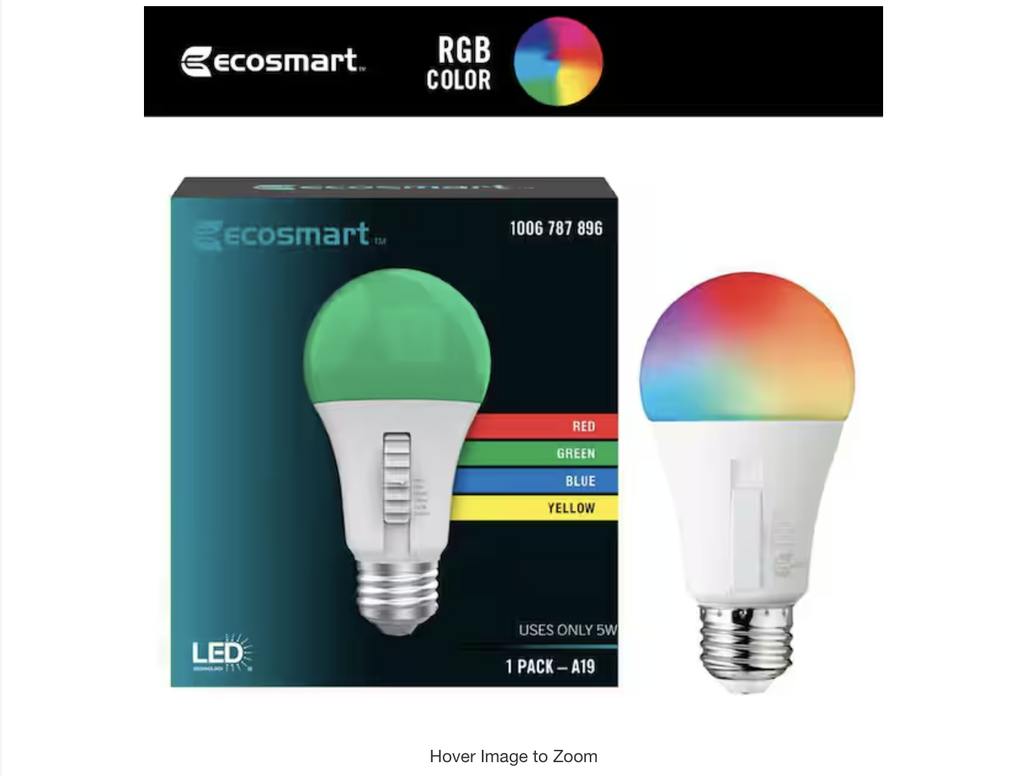 5-Watt Equivalent A19 Color Changing Party E26 Medium Base LED Light Bulb 1-Pack