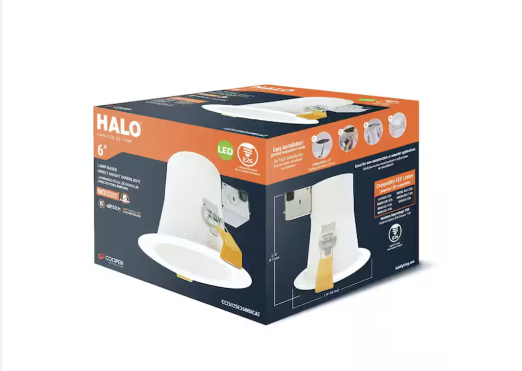 CEZ 6 in. White Recessed Light Canless EZ-Trim E26 Lamp-Based Direct Mount